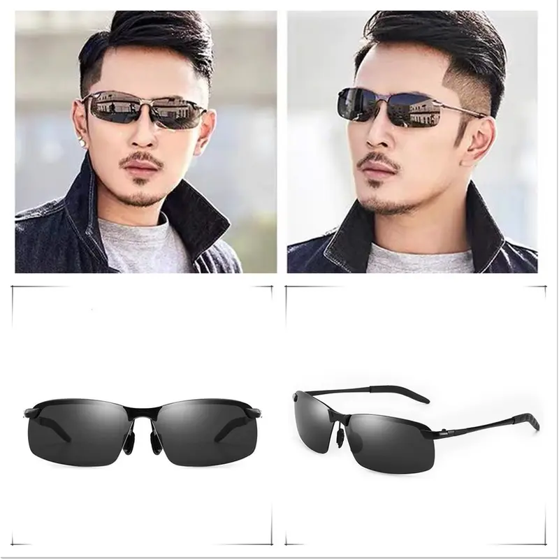 Kacamata Polarized Photochromic Pria Kacamata Anti Silau Siang Malam 2