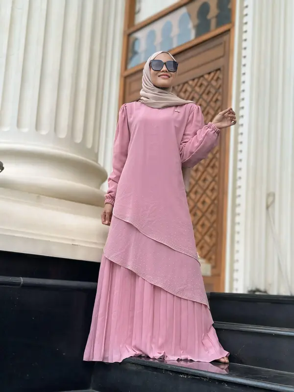 Gamis Malaysia Inara Nella`s Style Ceruty Babydoll Premium mix Payet BY Alika Hijab Fashion 2
