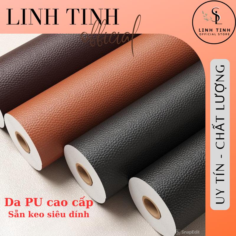 Vải Da PU cao cấp sẵn keo siêu dính dán ghế sofa, vá nội thất ô tô, tự tay bọc mới đồ da - Vải da sửa chữa đồ đa năng, màu da đẹp chuẩn
