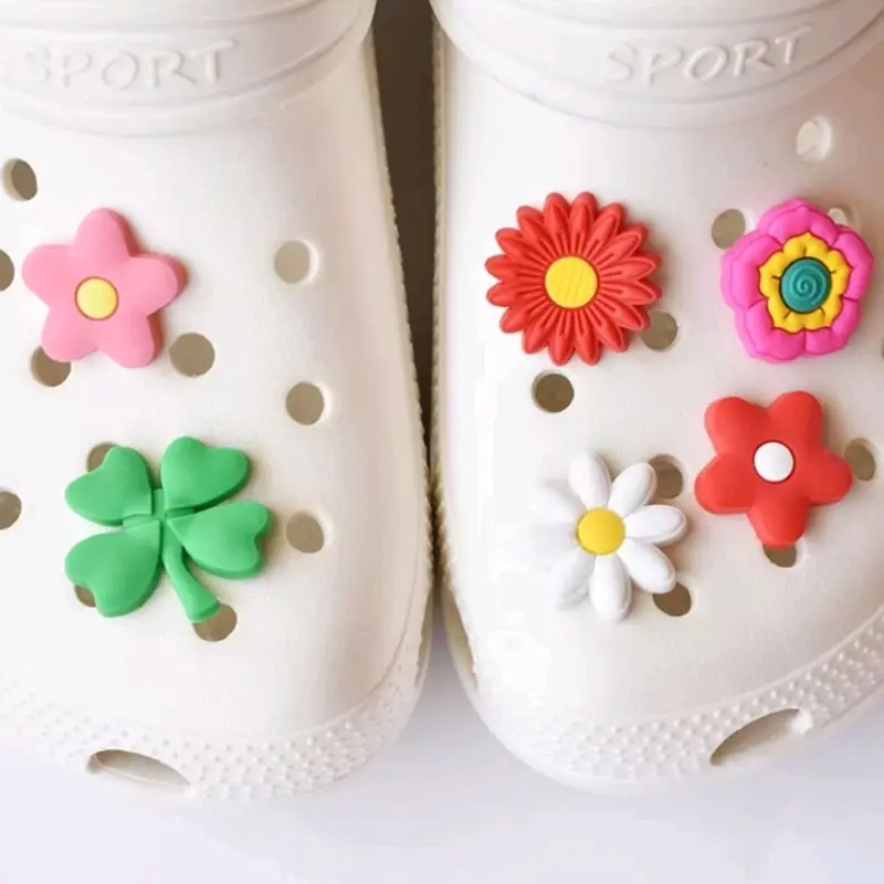Jibbitz Charm Aksesoris Pin Sandal Motif Bunga - 2-5 cm - Warna, Pad, Max, Elastic, Joy, Sunny, Petir, Puppies, Gliter 2