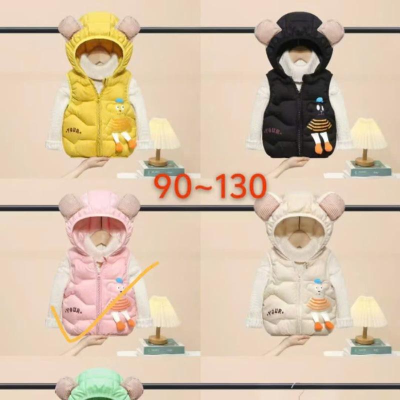 Áo phao gile mũ tai gấu PM01 Hoạ tiết gấu siêu nhẹ mặc ấm cho bé từ 7-22kg Hàng quảng châu thiết kế dễ thương giữ ấm chất liệu siêu nhẹ và chất lượng đảm bảo