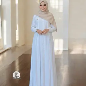 Fame Clothing - gamis Viscose rayon lipit hitam putih