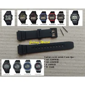 BARU Tali atau Strap Untuk Jam Tangan Casio AE-1200 AE-1300 F-108 W-216 AE-1200WH AE-1300WH F-108WH W-216H Kwalitas Super Bonus Pen Springbar