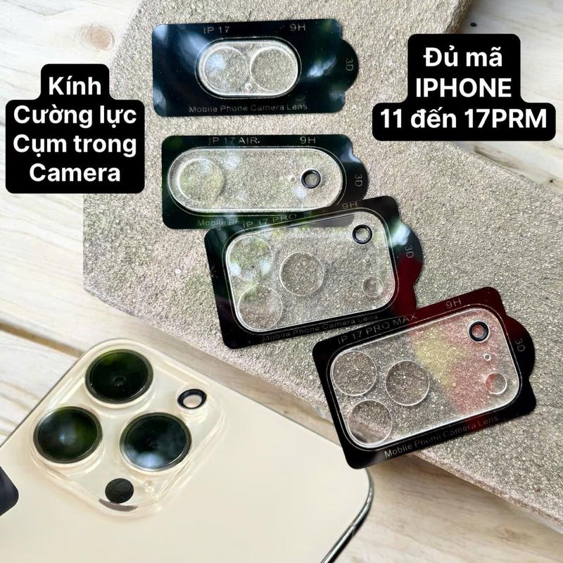 Kính cường lực trong bảo vệ cụm Camera Iphone 11/12/13/14/15/16/17/Pro/Max/Plus/…