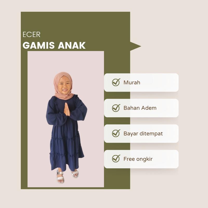 Gamis Anak rayon premium bahan adem termurah bisa cod 1
