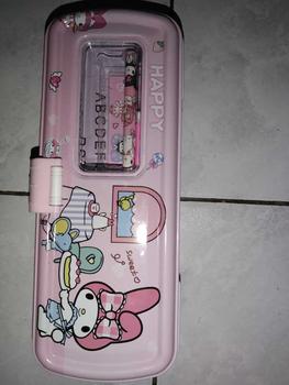 Product Review of Pensil Case Kaleng Rantang 3 Susun Ada ISI / Kotak Pensil Sleting / Tempat Pensil Kaleng White Board Karakter Kuromi Lucu Stationery from v**2 1