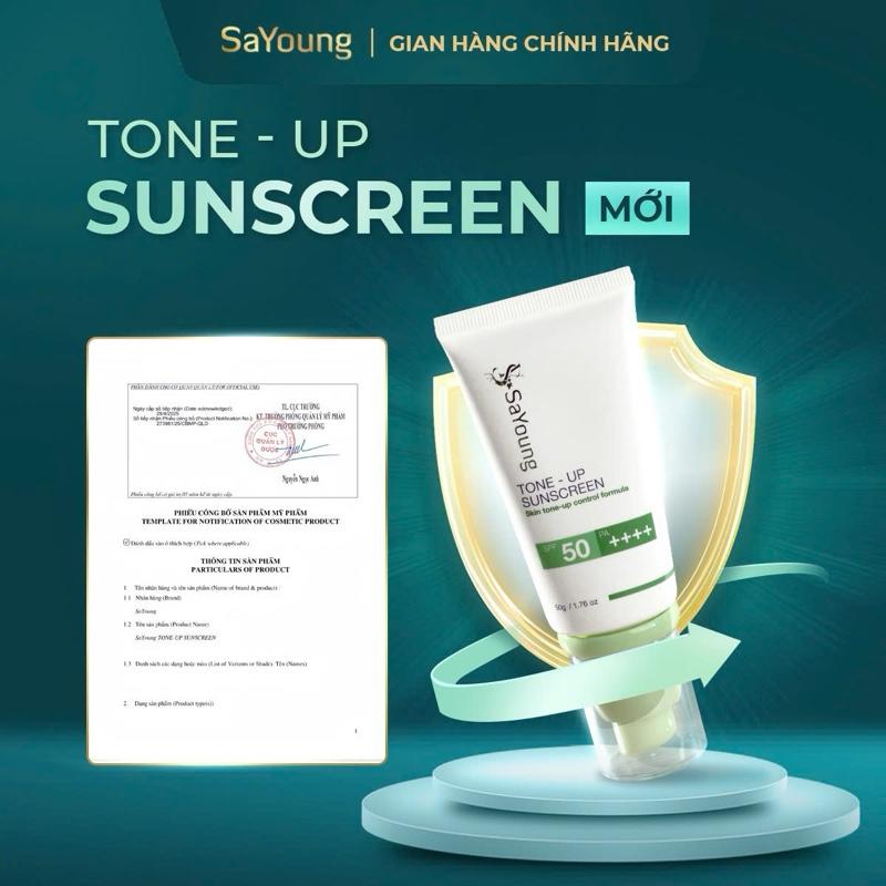 Kem Chống Nắng SPF 50/PA ++++ TONE-UP SUNSCREEN SaYoung 3