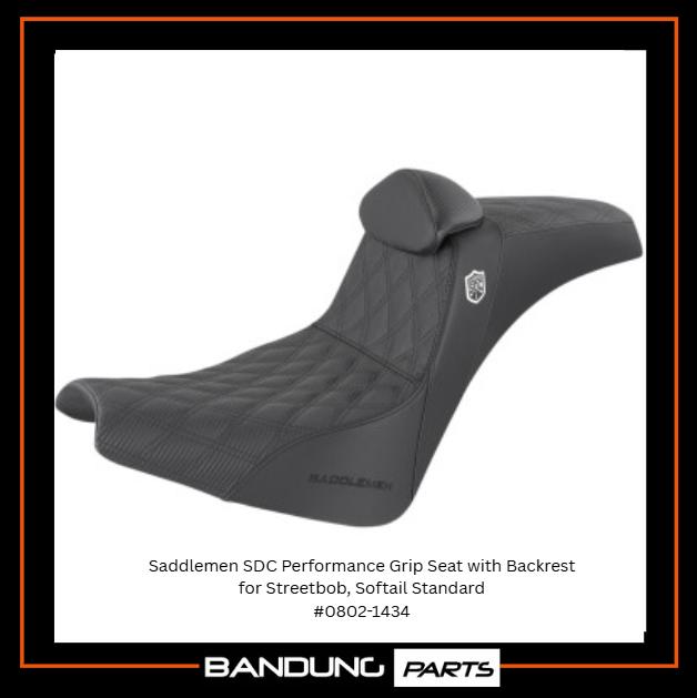Gambar Saddlemen SDC Performance Grip Seat with Backrest for Streetbob, Softail Standard #0802-1434 FXBB FXST dari BANDUNGPARTS Kota Bandung Tokopedia