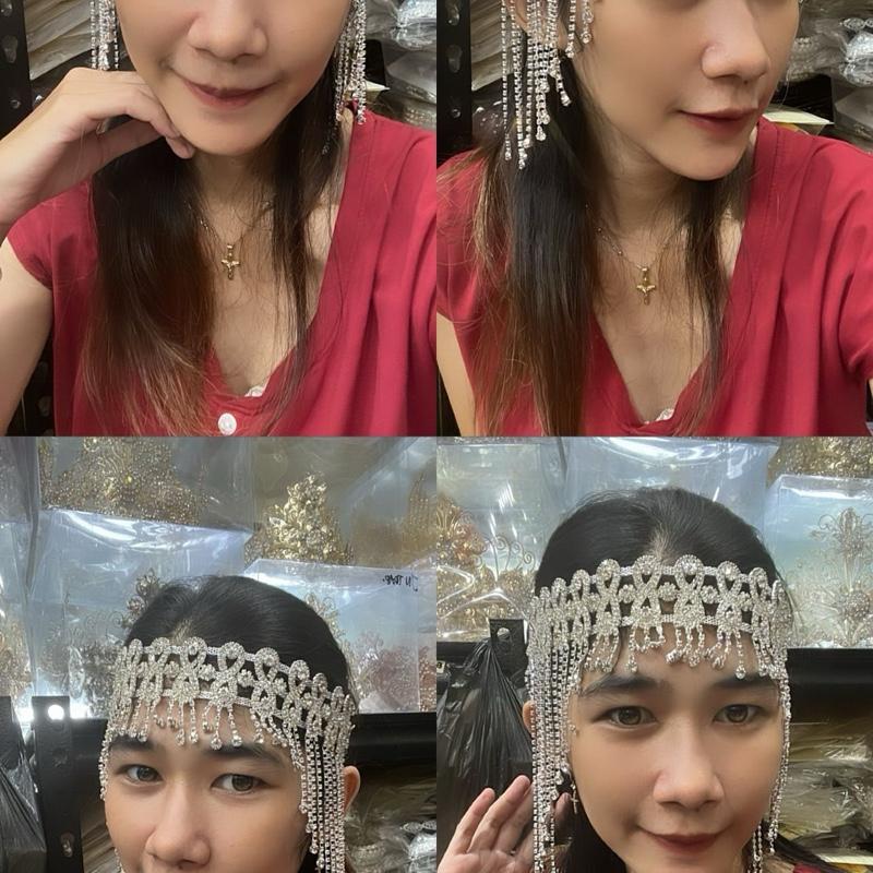Aksesories Headpies menjuntai arabian silver Headpiece Elegan 2
