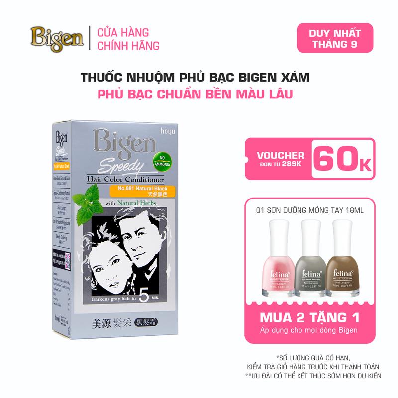 Thuốc Nhuộm Tóc Phủ Bạc Tại Nhà Bigen Xám - Phủ Bạc Thảo Dược, Dưỡng Tóc Mềm…