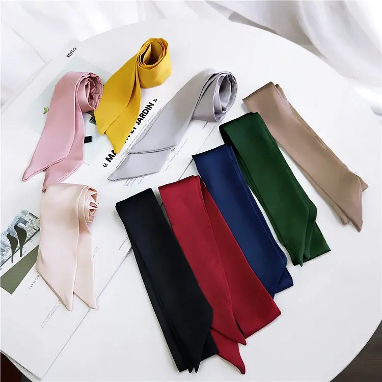 Khăn Lụa Satin Màu Trơn 100Cm, Túi Khăn Quàng Cổ, Ruy Băng Nhỏ, Cà Vạt, Khăn Quàng Cổ, Thắt Nơ, Cà Vạt, Phụ Kiện Tóc