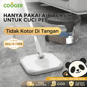 [COD] COOGER Spin Mop Pure Panda Pel 2 Liter Air Bersih Kotor Terpisah 2in1 Putar Otomatis Kain Microfiber Tebal Mudah Dicuci Pembersih Lantai