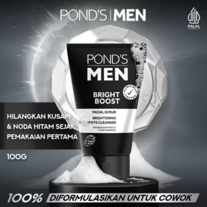 PONDS MEN BRIGHT BOOST FACIALSCRUB 100gr