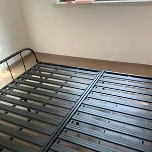 TETE_1 Ranjang Besi Tempat Tidur Dipan Tempat Tidur Ranjang Besi Dipan Besi Divan Besi Dipan Kasur Furniture Ranjang Besi Tempat Tidur Dipan Tempat Tidur Ranjang Besi Dipan Besi Divan Besi Dipan Kasur Furniture  Hitam/180×200×30CM [ Garansi lima tahun ]