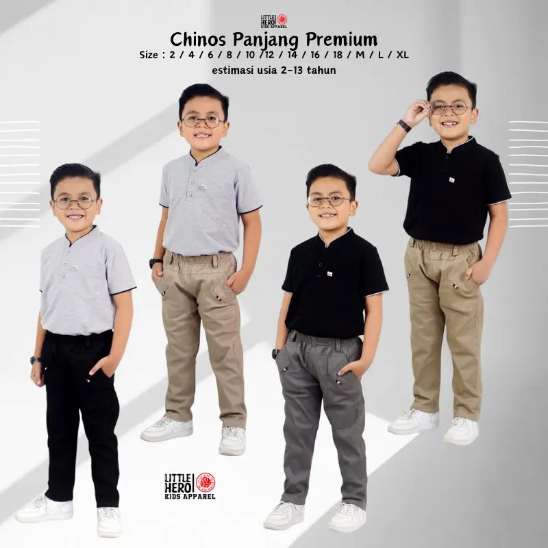 Celana Panjang Anak Chino Panjang Little Hero Anak Laki-Laki estimasi 1-13 tahun fasion 4-5 tahun