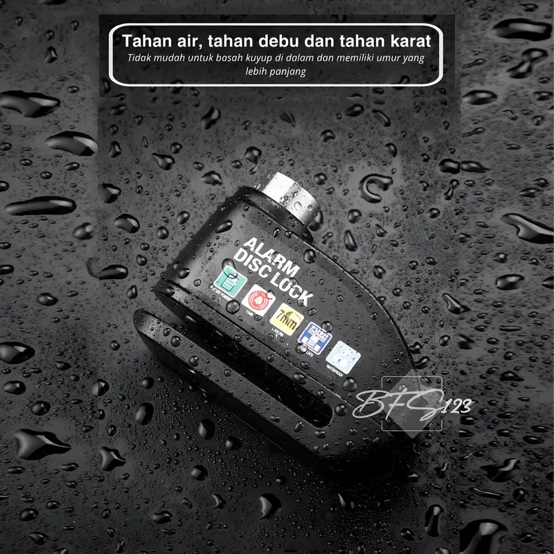 Gembok Alarm Kunci Cakram Alarm Diameter Inner 7 mm Baja Anti Air Motor Sepeda Kunci Ganda Anti Maling Kunci Cakram 6