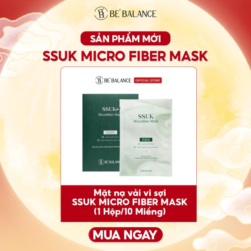 Mặt Nạ Vải Vi Sợi Be'Balance SSUK MICRO FIBER MASK Chiết Xuất 4 Loại Ngải Cứu cùng với Hoạt Chất NMN và Cà Chua Xanh giúp Làm Đẹp Da 1 Hộp 10 Miếng
