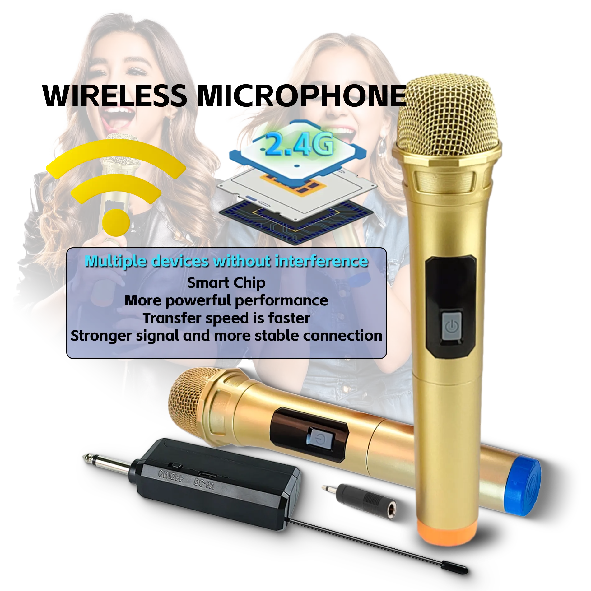 Microphones Mic Advance 101 Pro Wireless Karaoke Mikrofon UHF Single Bergaransi Resmi 1 Tahun mick  araoke rechargeable  wireless