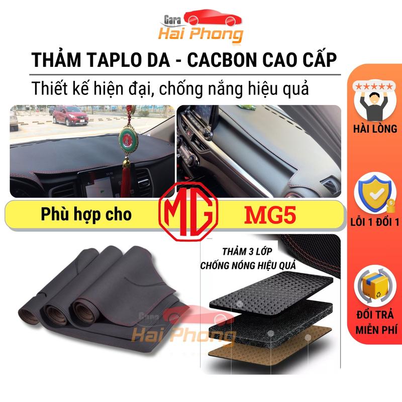  Thảm taplo ô tô phù hợp cho xe MG5 2022-2025 chất liệu Da Vân Cacbon Cao Cấp Chống Nắng Hiệu Quả 