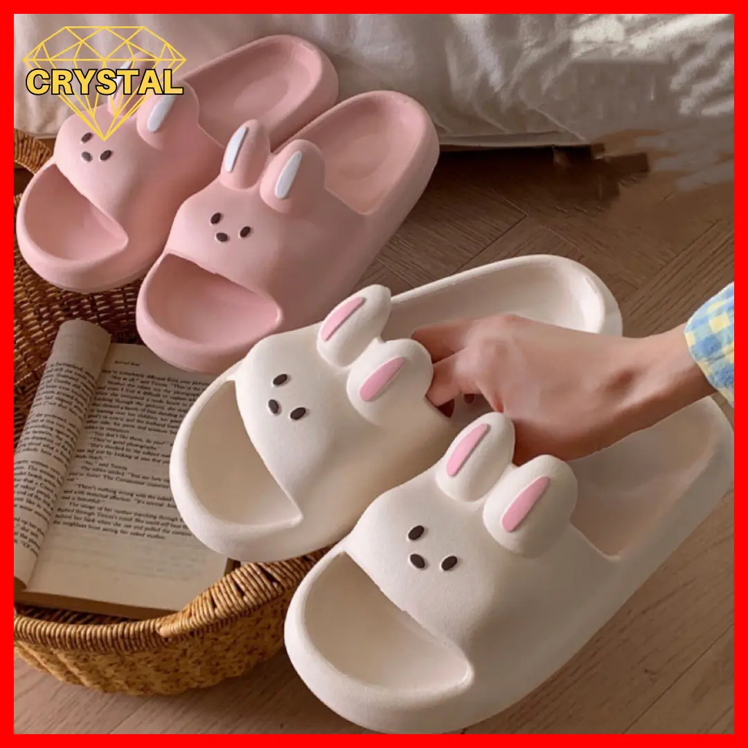 Sandal Slop 8879 Cewe Sandal Karet Jelly Korea Sendal Wanita Bentuk Kelinci Slip On