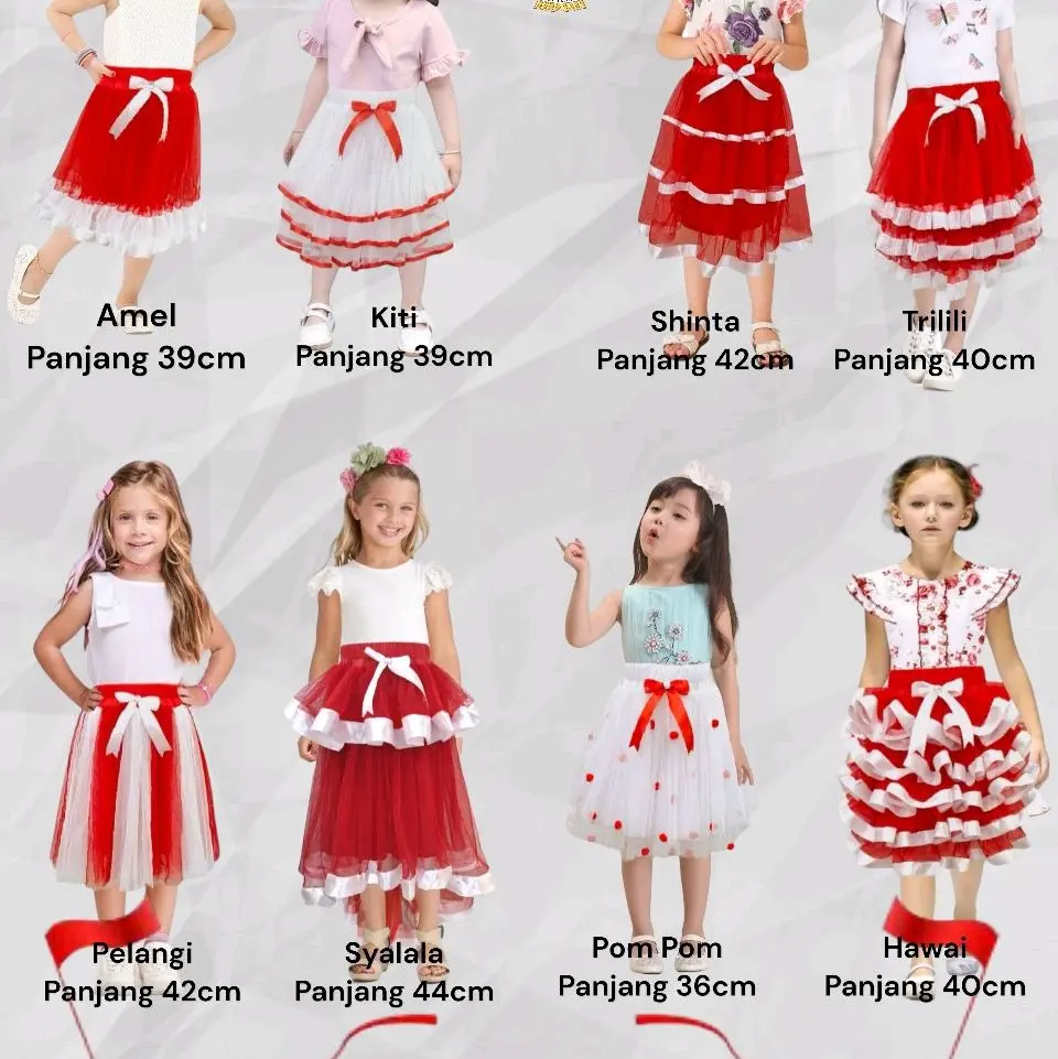 Rok merah putih / Rok edisi 17 agustus / Rok lucu anak / Rok tile anak / Rok tutu anak / Rok pesta anak
