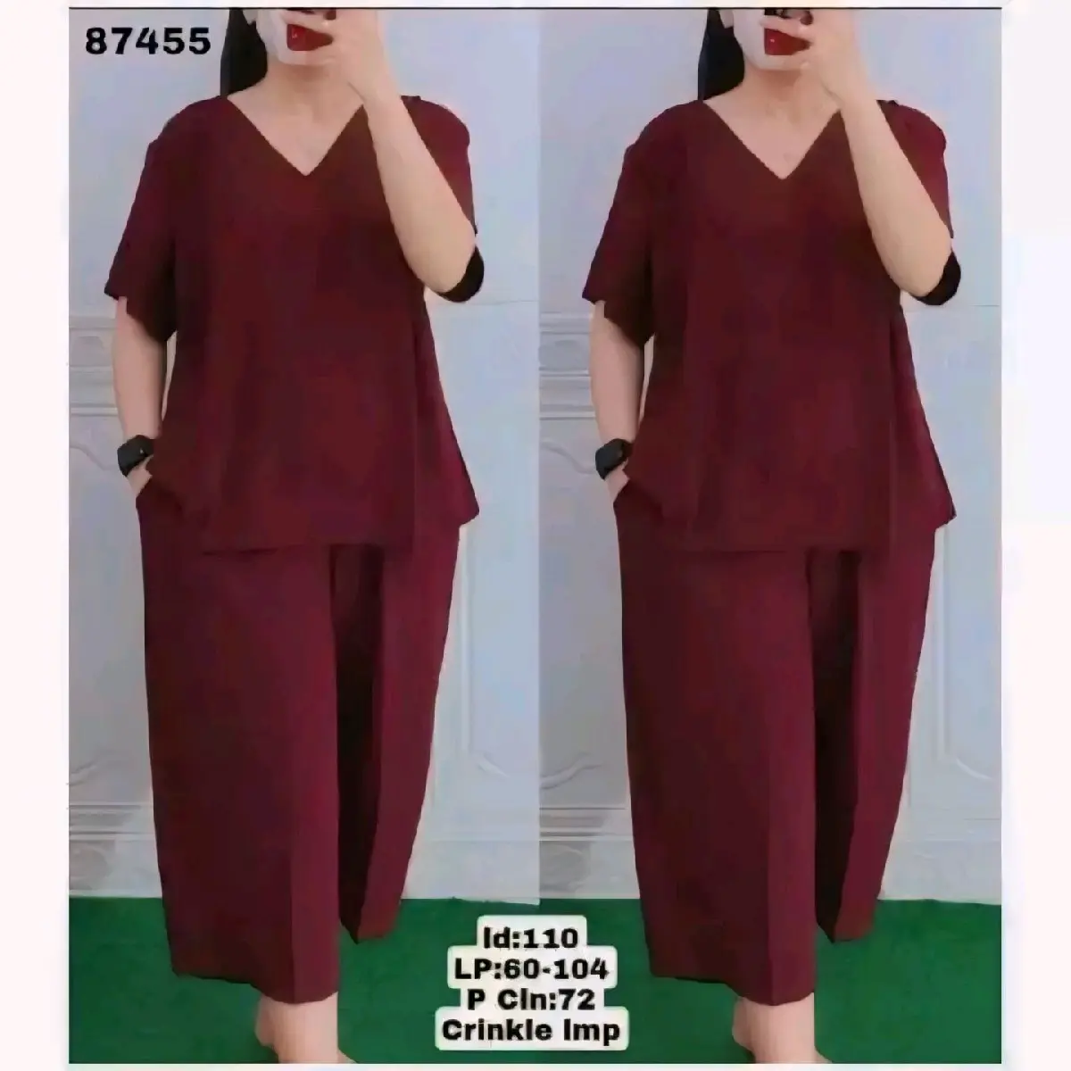set crinkle wanita kekinian / setelan crinkle airflow viral 7/8 nyaman dipakai santai Celana karet