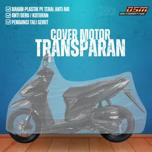 Sarung Sepeda Motor Plastik Transparan Tahan Air Debu Dan Kotoran Bahan Plastik Tebal Motorcycle