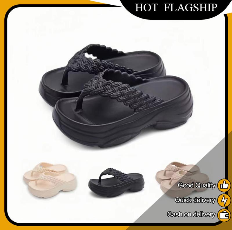 Sandal Jepit Wanita Kekinian Anti Slip Empuk Sendal Japit Cewek Rumah Nyaman Terbaru Black Pink Putih Round Toe Open ToeToe Thong Square Toe Pointed Toe Tanpa Hak (Karet ) 1