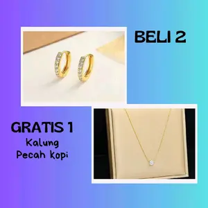 GRATIS KALUNG - Paket Hemat Beli 2 Free 1 Kalung Pecah Kopi Perhiasan Titanium