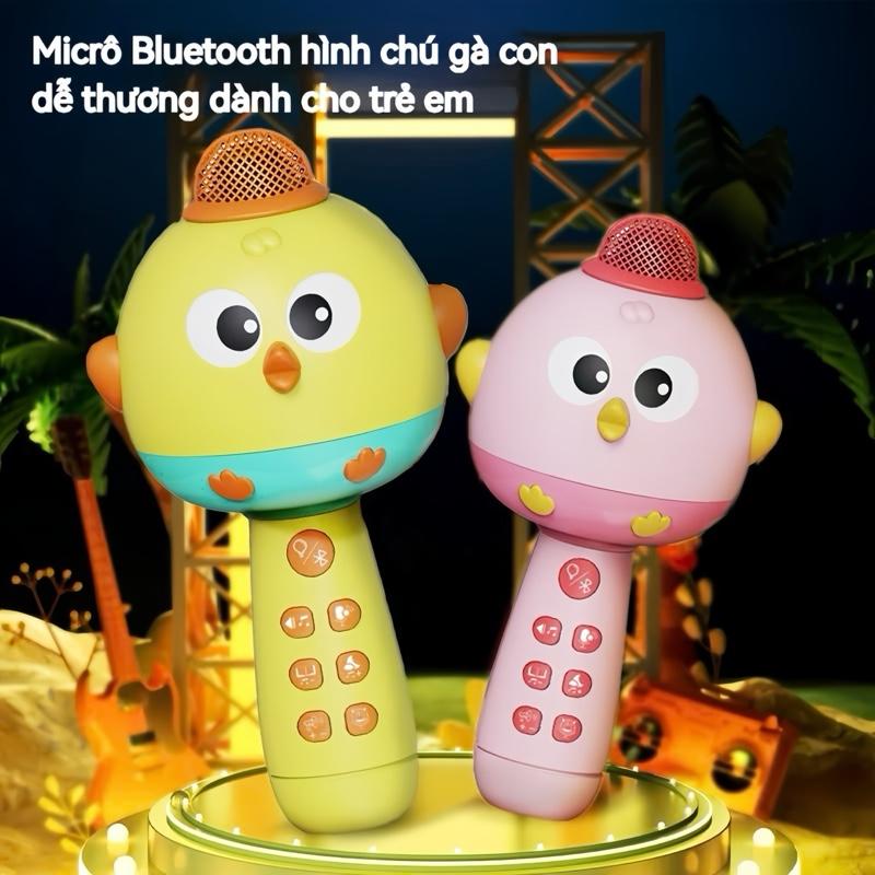    Đồ chơi giáo dục   Micro Cho Bé – Hình Gà Dễ Thương Đổi Giọng Phát Nhạc Truyện Cổ Tích Thơ Ca Kết nối Bluetooth 