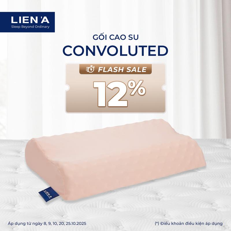 Gối cao su thiên nhiên Convoluted LIÊN Á - Hỗ trợ cổ vai gáy - Massage vùng đầu cổ - Chống ngủ ngáy
