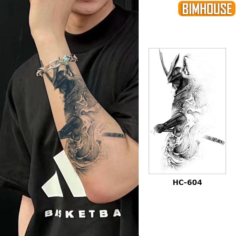 Hình xăm samurai nhật cổ chống nước không hậu quả HC-604, miếng dán hình xăm giả tạm thời 15 ngày chống nước
