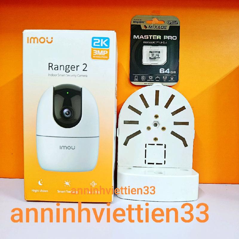 {combo} Trọn Bộ IMOU A32EP-L + thẻ 64Gb + chân đế L.  quay quét 360 3mp -đàm thoại 2 chiều. sử dụng trong nhà. lapdat khupho  đếm   imou ranger wifi camera theo dõi thú cưng