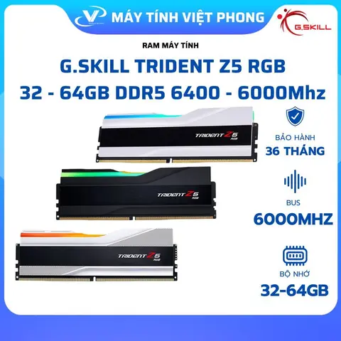 RAM MÁY TÍNH GSKILL TRIDENT Z5 RGB 16GB DDR5 6000 NEW CHÍNH HÃNG TEM MAI HOÀNG