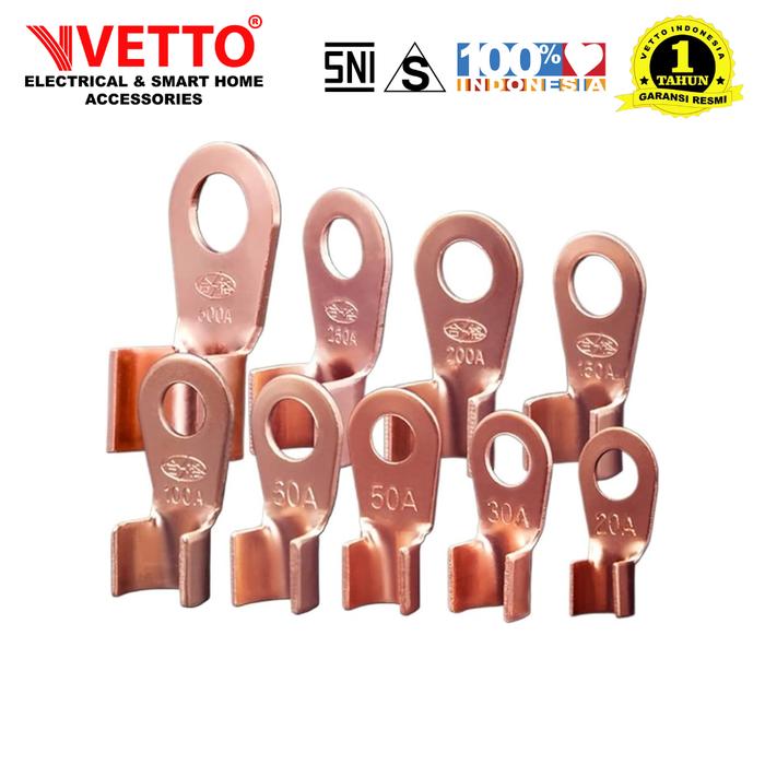 Gambar VETTO Terminal Skun Kabel Tembaga CU Kuningan / Skun OT ( Per Bungkus ) - 20A (10 Pcs) dari Vetto Indonesia Kota Tangerang Tokopedia