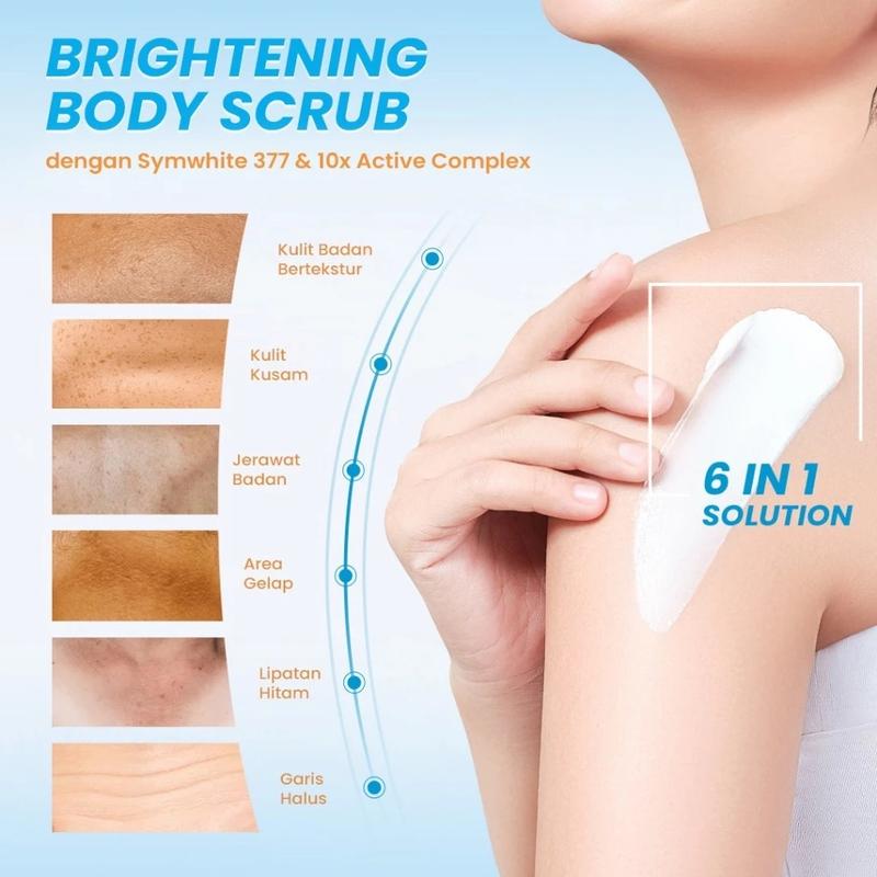 ENVIO - Hanasui Brightening Body Scrub 200gr - Scrub Mencerahkan Kulit Hanasui 3