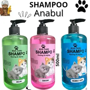 roa shampo pelembut bulu dan menghaluskan bulu kucing dan anjing anti kutu dan jamur anti rontok dan pelembut bulu 500ml odour control anjing & kucing lues shampoo kucing cairan