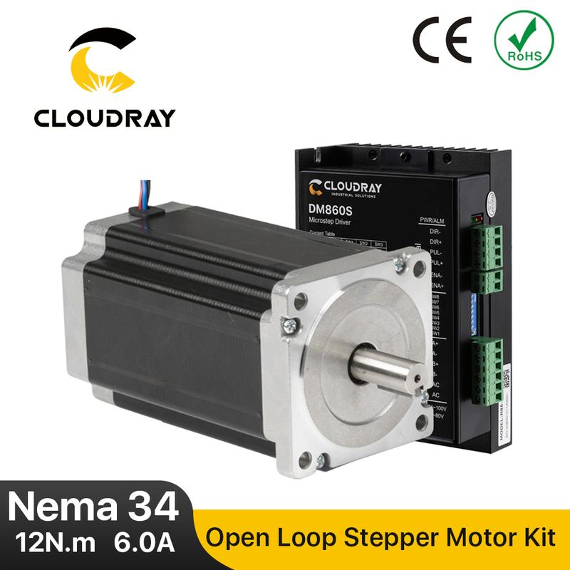 Cloudray Nema 34 Open Loop Stepper Motor Driver Kit 12N.m 6.0A DM860S ...