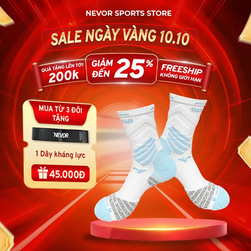 Tất Thể Thao Cao Cấp TCN02 > Dày, Thoát Khí Nhanh, Không Bí, Không Bai Xù, Không Trơn Tuột, Co Giãn 4 Chiều, Tất Thể Thao Nam Nữ NEVOR