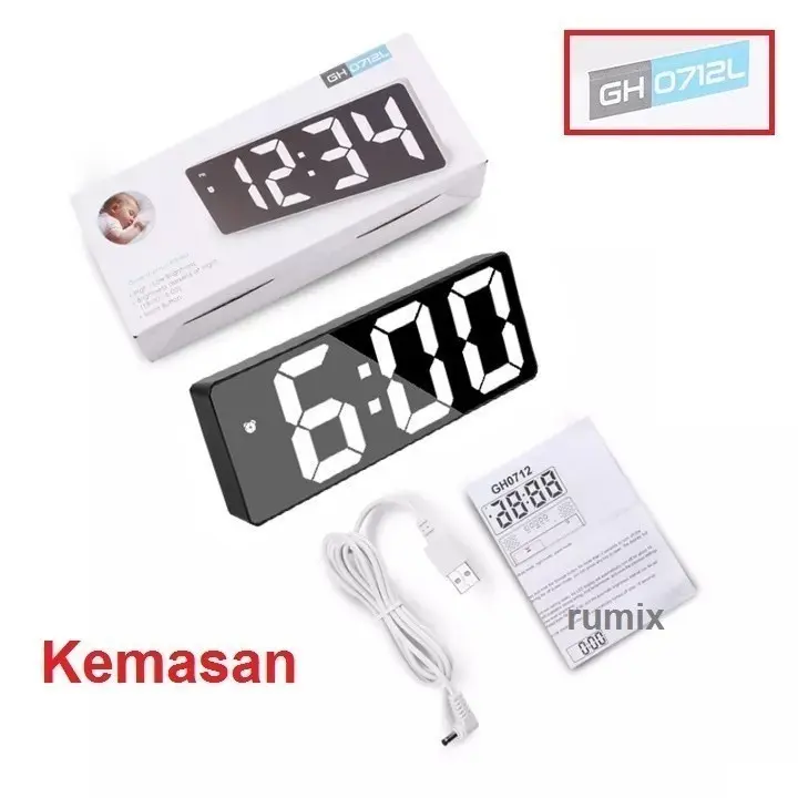 Jam Alarm Dinding Meja Digital Clock LED New Model 2024 7