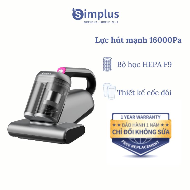  SimplusVN Máy Hút Bụi Giường Nệm  CMYH006 Thiết Kế Cốc Đôi Tiệt Trùng UV Đánh Bụi 14000 Vòng Phút Hút Mạnh 16000pa Bộ Lọc HEPA F9 Bảo Hành 1 Năm Chỉ Đổi Không Sửa 