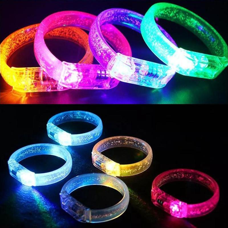 Vòng Tay Đèn LED Nhấp Nháy Cho Bữa Tiệc, Màu Ngẫu Nhiên, Vòng Tay Buổi Hòa Nhạc Phát Sáng Tối, Thanh Nhiều Màu A7Q9 1