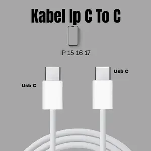 Kabel Charger IP Type USB C to USB C 1M Original Fast Charging Adapter Charger untuk IP 15 16 17