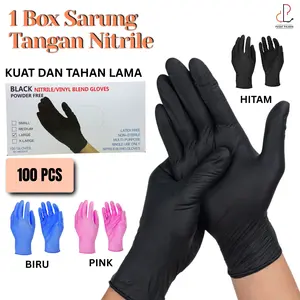 PV88 Sarung Tangan Nitrile Syntethic Gloves 100 PCS S-M-L-XL Karet Nitril Latex Sekali Pakai