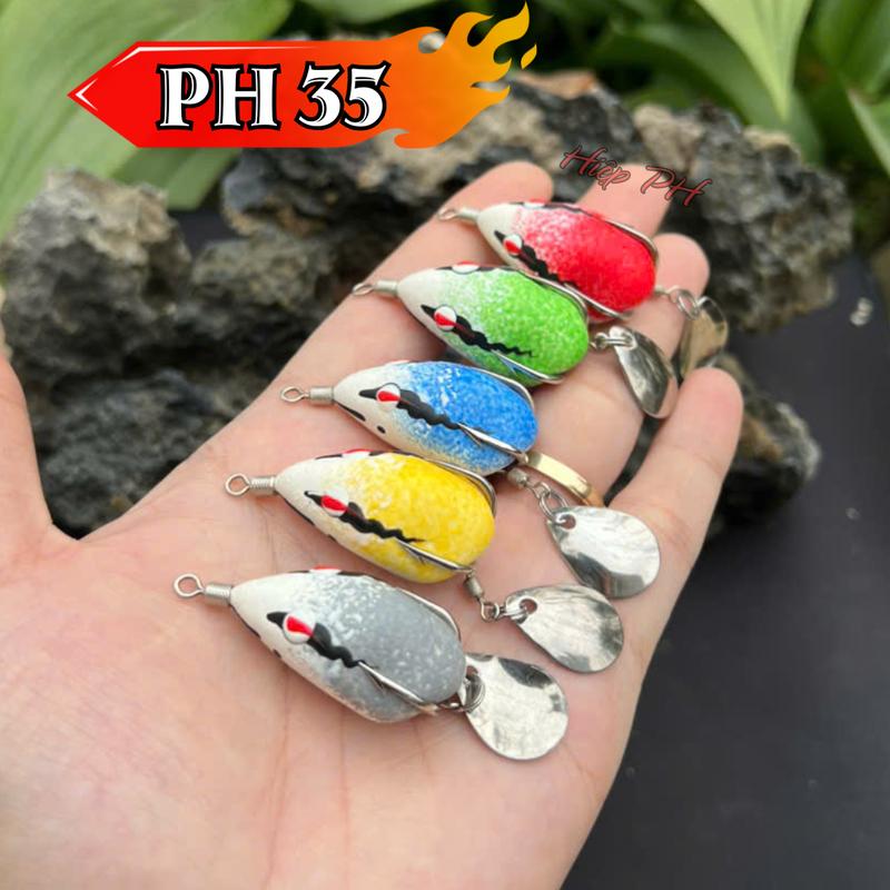 Nhái hơi PH35 v1 lưỡi độ thủ công chì đúc size 3.5cm nặng 6g - 11g. Mồi giả câu lure cá lóc Hiệp PH
