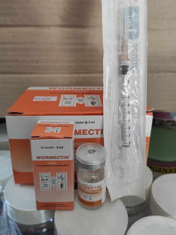 Wormectin 5ml+Spuit Ampuh Atasi Jamur Parasit Obat Scabies Demodex Gudik Kutu Cacing Kucing Sapi Anjing Kambing 2