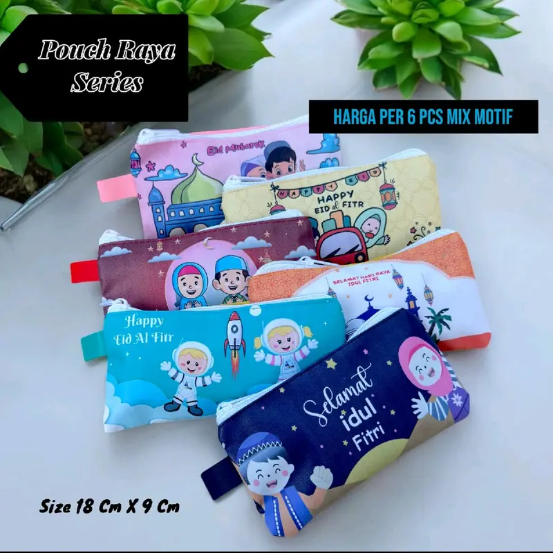 DOMPET POUCH RAYA SERIES DAPAT 6 PCS RANDOM MOTIF 1
