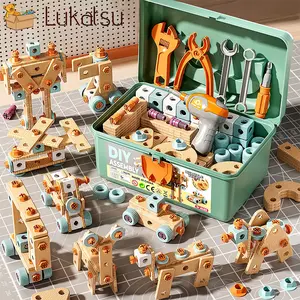 Mainan Bor Listrik Mainan Tool Box Anak DIY 3D Building Block Mainan Sekrup Obeng Mainan Edukasi