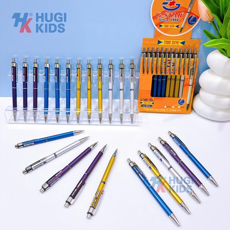 Hộp 12 Cây Bút Bi Bấm Todo Suyo Gstar – Ngòi 0.7mm, Viết Êm, Nét Chữ Đều Đẹp, Loại Tốt