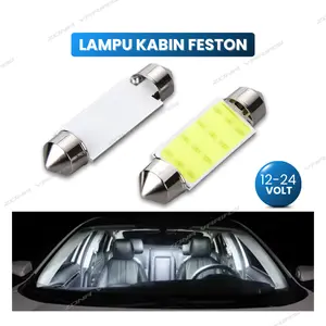 Lampu LED Plafon Kabin Feston 31mm 36mm 12 Volt 24 Volt Cob Super Terang Slim-fes117 Mobil Truk Bus